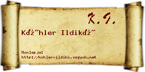 Köhler Ildikó névjegykártya
