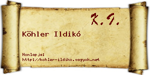 Köhler Ildikó névjegykártya