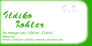 ildiko kohler business card