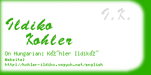 ildiko kohler business card